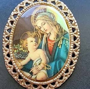 Vintage Mother and Child brooch and pendant